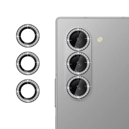 Kalebol Protective Lens Cover For Samsung Galaxy Camera Lenses Everyday Shield Protection shown on triple camera with diamond ring guards