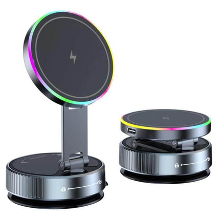 Magnetic Car Phone Stand With Wireless Charging Rotating - foldable magnetic wireless charger and rotating car desk mount for phones