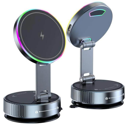Magnetic Car Phone Stand With Wireless Charging Rotating - compact rotating magnetic wireless charger and adjustable desk car mount