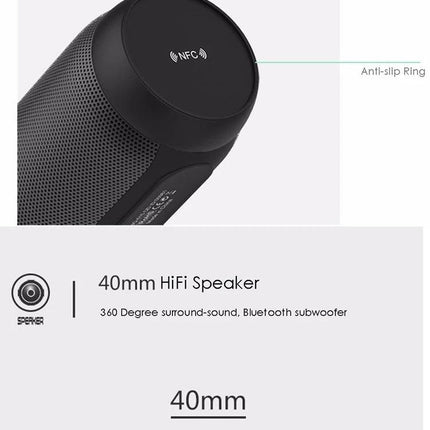 Portable Bluetooth Speaker With LED Ambient Light For Home compact BQ615 PRO with NFC, 40mm HiFi driver and anti-slip ring