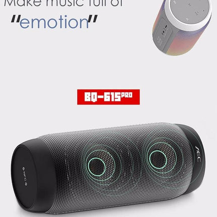 Portable Bluetooth Speaker With LED Ambient Light For Home compact BQ615 PRO with NFC, FM radio and TF card slot