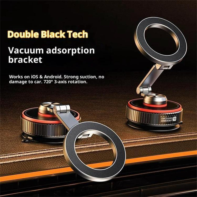 X66 Car Phone Holder With 720 Degree Rotation Magnetic Mount - aluminum alloy magnetic vacuum suction dashboard mount with 720° 3-axis rotation