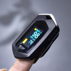 Compact Dual-Color OLED Pulse Oximeter with Rechargeable Battery and Auto Power-Off Feature