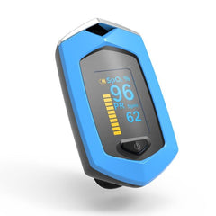 Compact Dual-Color OLED Pulse Oximeter with Rechargeable Battery and Auto Power-Off Feature