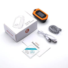 Compact Dual-Color OLED Pulse Oximeter with Rechargeable Battery and Auto Power-Off Feature