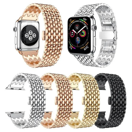 Dragon Grain Stainless Steel 38mm Watch Band For Apple Watch