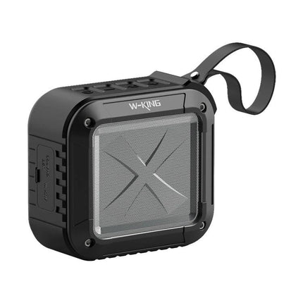W-KING Portable Bluetooth Speaker For Outdoor Splash Resistant Use compact rubberized speaker with lanyard for hiking