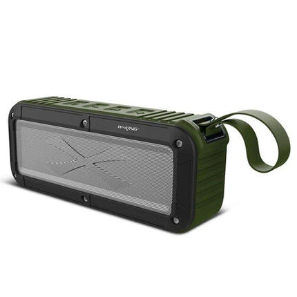 W King Portable Bluetooth Speaker Waterproof For Travel rugged green portable speaker with strap, waterproof outdoor design