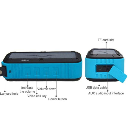 W King Portable Bluetooth Speaker Waterproof For Travel compact rugged waterproof speaker with buttons TF slot USB AUX