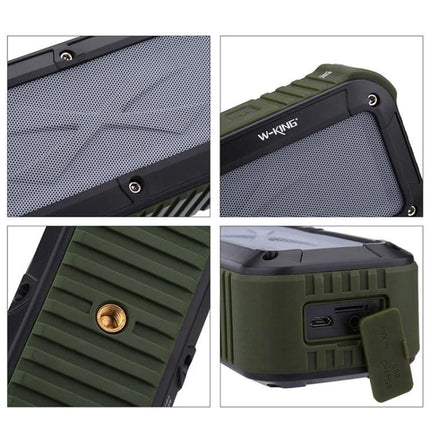 W King Portable Bluetooth Speaker Waterproof For Travel rugged olive square speaker with waterproof ports and tripod mount