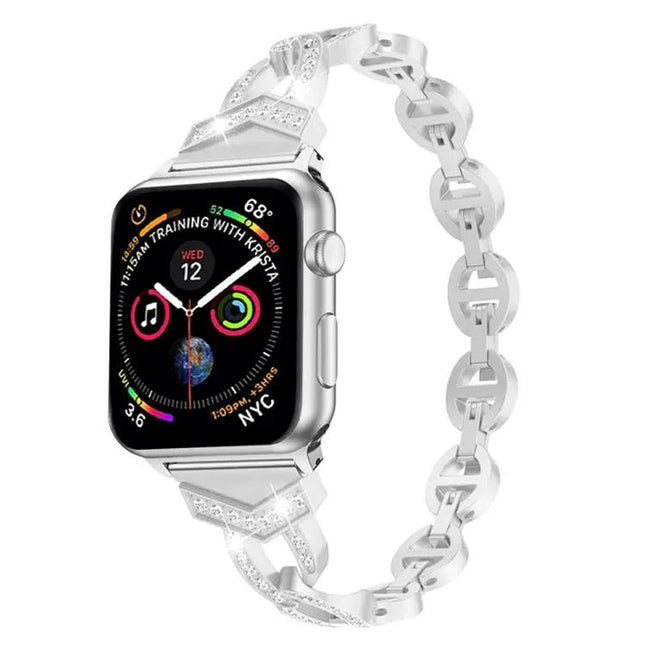 Apple Watch 38mm 8-Shaped Diamond-Studded Stainless Steel Band | Syndmart