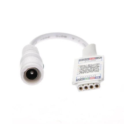 Mini RGB Bluetooth Light Strip Controller Black For LED Strips compact black 4-pin connector with DC input cable for under-cabinet and shelf lighting