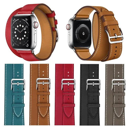 Leather Double Loop Strap for Apple Watch 38mm Series 1 2 3