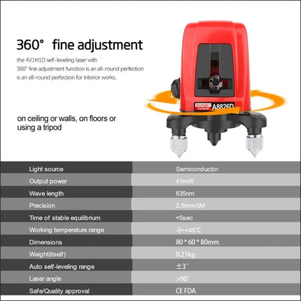 Self-Leveling 3D Laser Level for Construction Projects projecting 360° fine-adjustment lines for framing and alignment