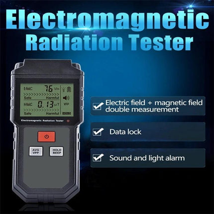 Portable EMF Radiation Tester for Daily Device Safety Checks - handheld electromagnetic radiation meter showing electric and magnetic field readings