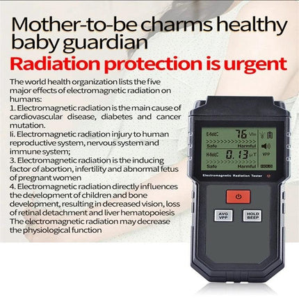 Portable EMF Radiation Tester for Daily Device Safety Checks handheld device measuring electric and magnetic fields around phones and appliances