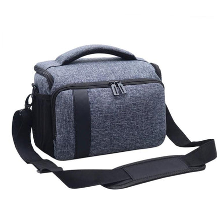 Waterproof Sling Shoulder Bag for Outdoor DSLR Camera Use - gray weatherproof sling with front compartment, top handle and adjustable shoulder strap