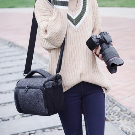 Waterproof Sling Shoulder Bag for Outdoor DSLR Camera Use — compact weatherproof sling bag holding DSLR, accessories and phone