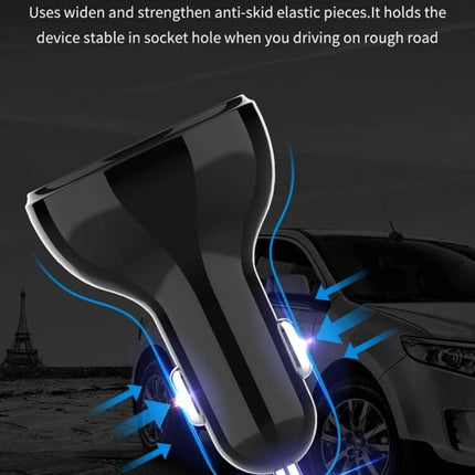 Car Power Adapter In-Car Charger Type-C Fast Charger with dual ports and anti-slip design for stable socket hold