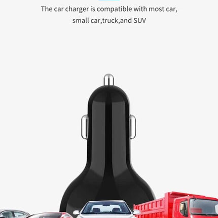 Car Power Adapter In-Car Charger Type-C Fast Charger dual-port 12V–24V car charger with USB-C and USB-A for cars, trucks, SUVs