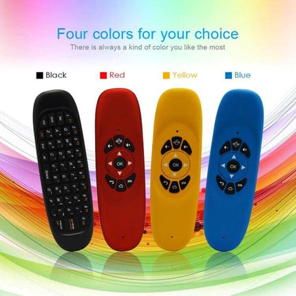 Wireless Mini Keyboard Remote for PC and Smart TV Control - compact wireless mini keyboard remotes in black red yellow and blue for PC and smart TV