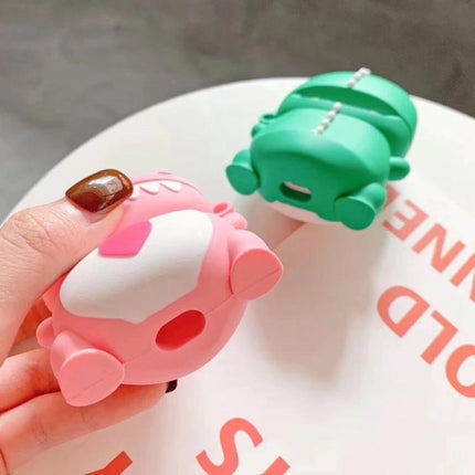 Dinosaur-Themed Holder for Everyday AirPods Storage and Protection – compact dustproof pink and green silicone cases