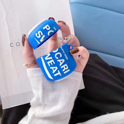 Stereoboli AirPods Protector for Everyday Commutes and Activities - blue dustproof case shown in hand