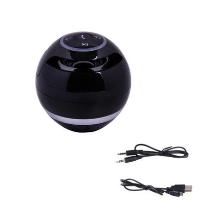 TG Ball Portable Bluetooth Speaker For Home And On The Go compact black ball speaker with aux, USB cable, TF, FM and hands-free calling