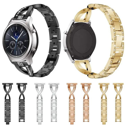 22mm Metal Diamond Watch Strap For Gear S3 TicWatch Pro