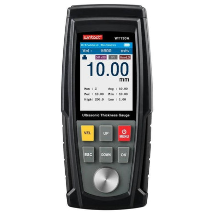 Digital Ultrasonic Thickness Gauge for Material Measurement in Industry handheld meter showing 10.00 mm reading for corrosion inspection