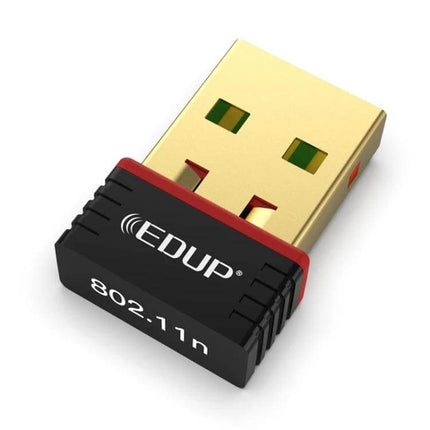 EDUP Mini USB Adapter for Wireless Computer Connectivity black gold nano WiFi dongle 802.11n up to 150Mbps for desktops and older laptops