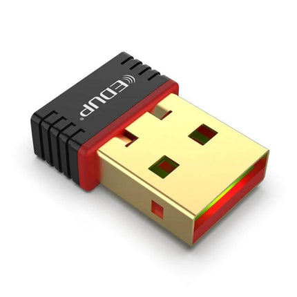 EDUP Mini USB Adapter for Wireless Computer Connectivity - compact USB WiFi dongle, gold-plated connector, up to 150Mbps wireless adapter