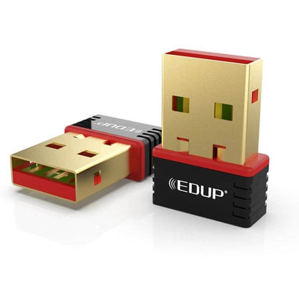 EDUP Mini USB Adapter for Wireless Computer Connectivity small USB WiFi adapter black red gold 150Mbps for desktop and laptop