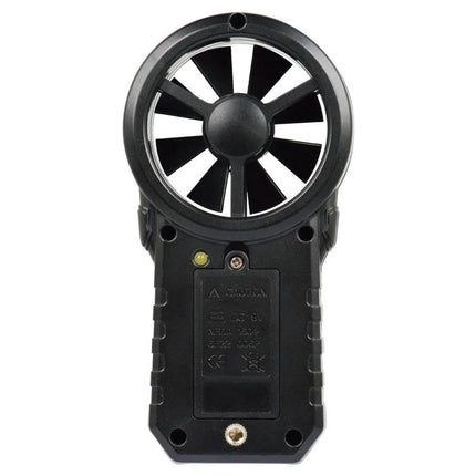 Portable Anemometer Thermometer for Wind Speed and Temperature Monitoring handheld black anemometer with rotating fan blades for outdoor use