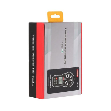 Portable Anemometer Thermometer for Wind Speed and Temperature Monitoring - boxed handheld device for hiking sailing and field research