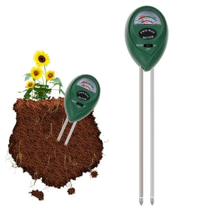 Soil pH and Moisture Meter for Gardening and Plant Care - handheld two-prong soil tester for potted plants, lawns and garden beds