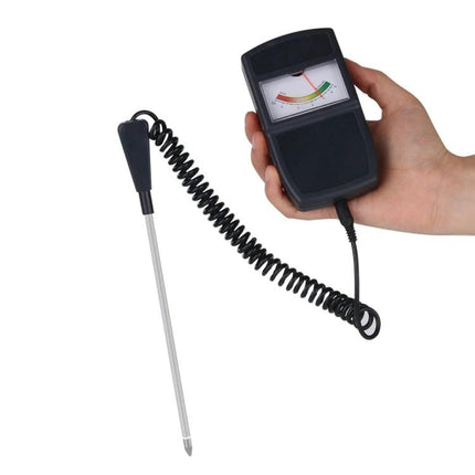 Digital Soil Moisture and pH Meter for Gardening Plant Care handheld probe showing moisture and pH gauge