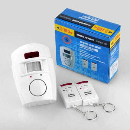 Wireless Infrared Motion Sensor Alarm for Home Security white PIR sensor with two remote controls and retail box