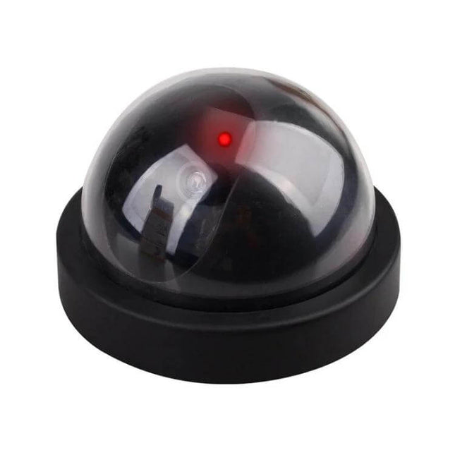Outdoor Waterproof Dummy LED Security Camera for Home Protection realistic black dome decoy with red LED, waterproof ABS housing for driveways and entryways