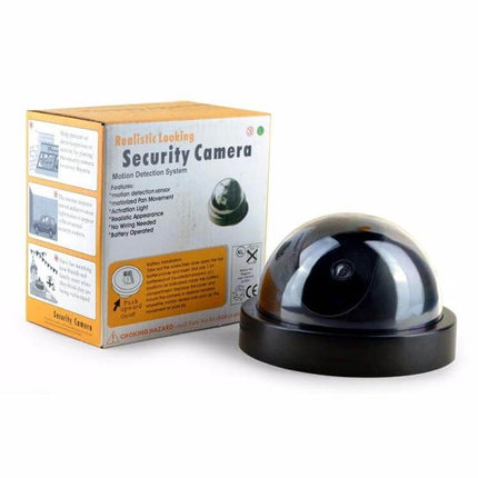 Outdoor Waterproof Dummy LED Security Camera for Home Protection realistic black dome decoy with transparent cover and retail box