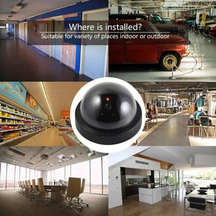 Outdoor Waterproof Dummy LED Security Camera for Home Protection realistic black dome decoy for driveways entryways stores offices homes