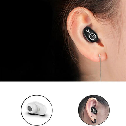 Mini Bluetooth Earbuds With Discreet In Ear Design shown in-ear for commuting, office calls, hands-free use, compact and cord-free