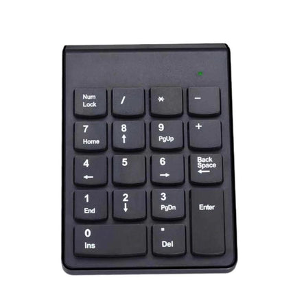 Wireless Mini Numeric Keypad in Black for Laptops compact Bluetooth numeric keypad for spreadsheet data entry, slim portable USB receiver
