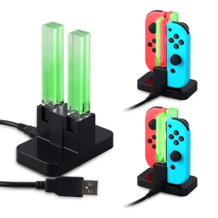 DOBE Charging Station for Nintendo Switch Joy-Con in Home Gaming compact USB dock charges up to four Joy-Con with LED indicators