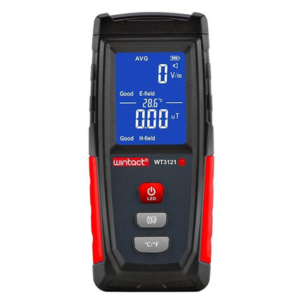 Electromagnetic Radiation Detector for Household Safety Measures handheld meter showing digital E-field H-field readings