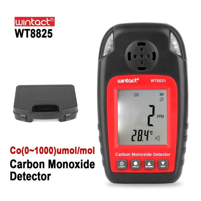 Wintact Portable Carbon Monoxide Detector for Home Safety - compact WT8825 CO monitor with digital display and audible alarm for kitchens, garages