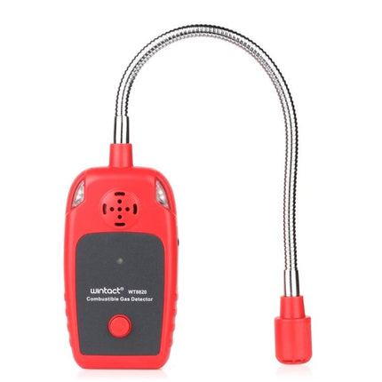 WINTACT Home Combustible Gas Leak Detector for Natural Gas Leak Safety - red handheld gas detector with flexible probe for home kitchen and garage safety
