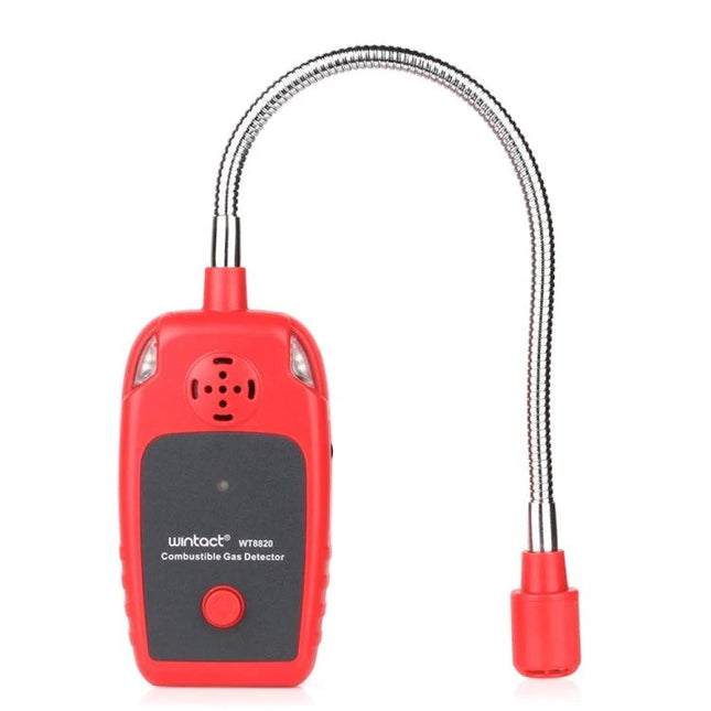 WINTACT Home Combustible Gas Leak Detector for Natural Gas Leak Safety - red handheld gas detector with flexible probe for home kitchen and garage safety