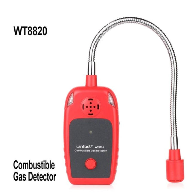 WINTACT Home Combustible Gas Leak Detector for Natural Gas Leak Safety handheld red gas detector with flexible probe