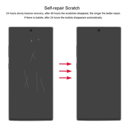ENKAY 0.1mm Hydrogel Full Screen Protector for Galaxy Note10 demonstrating self-repair scratches disappearing over time